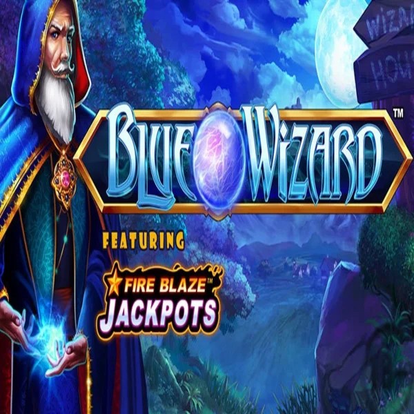 Blue Wizard Fire Blaze Jackpots casino game by Rarestone Gaming – featured logo at Stake Casino